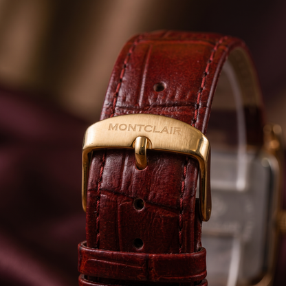 Montclair Burgundy Red Crystal Quartz Watch